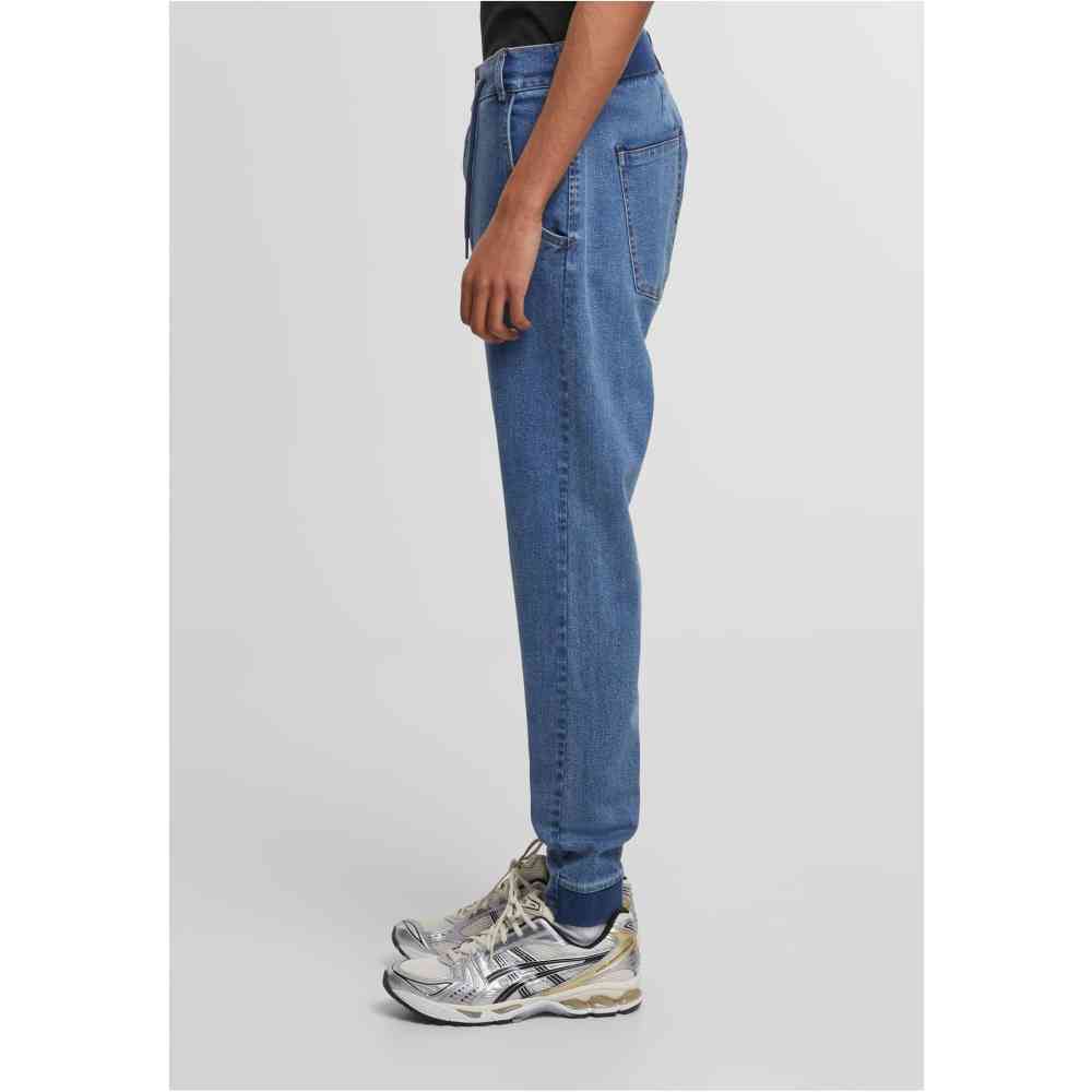 Urban Classics - Antifit Denim mid deep blue washed Hose gerades bein - Blau